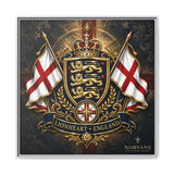 Matte Canvas: Lionheart England Crest Wall Art — Framed Union Jack Shield Print