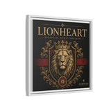 Lionheart Framed Canvas Print — Regal Crowned Lion Wall Art (Matte)