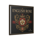 English Rose Matte Framed Canvas – Vintage Tudor Crest Wall Art