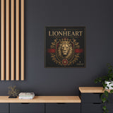 Lionheart Framed Canvas Print — Regal Crowned Lion Wall Art (Matte)