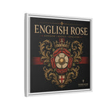 English Rose Matte Framed Canvas – Vintage Tudor Crest Wall Art