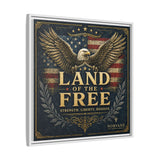 Framed Canvas - "Land of the Free" Patriotic Eagle Wall Art