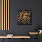 Britannia Lion Framed Canvas Wall Art — Union Jack Crest, 'Britannia • Unity • Pride'