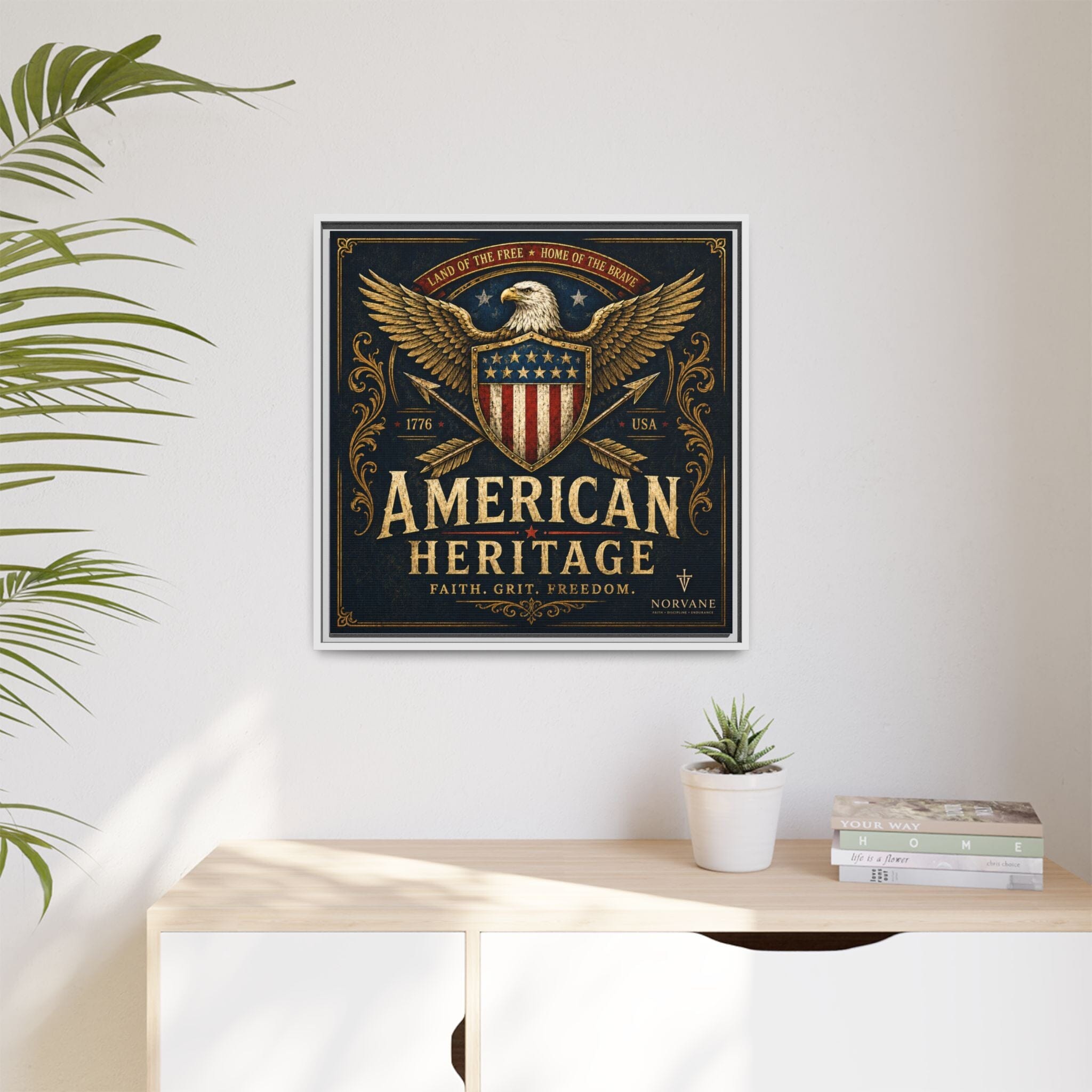 American Heritage Matte Canvas Print — Patriotic Eagle Framed Wall Art Canvas Printify 