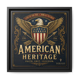 American Heritage Matte Canvas Print — Patriotic Eagle Framed Wall Art Canvas Printify 12″ x 12″ 1.25" Black