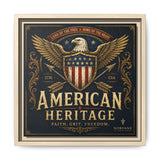 American Heritage Matte Canvas Print — Patriotic Eagle Framed Wall Art Canvas Printify 12″ x 12″ 1.25" Natural