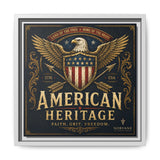 American Heritage Matte Canvas Print — Patriotic Eagle Framed Wall Art Canvas Printify 12″ x 12″ 1.25" White