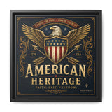 American Heritage Matte Canvas Print — Patriotic Eagle Framed Wall Art Canvas Printify 14" x 14" 1.25" Black