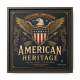 American Heritage Matte Canvas Print — Patriotic Eagle Framed Wall Art Canvas Printify 14" x 14" 1.25" Espresso