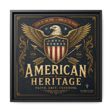 American Heritage Matte Canvas Print — Patriotic Eagle Framed Wall Art Canvas Printify 16″ x 16″ 1.25" Black