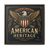 American Heritage Matte Canvas Print — Patriotic Eagle Framed Wall Art Canvas Printify 16″ x 16″ 1.25" Espresso