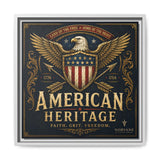 American Heritage Matte Canvas Print — Patriotic Eagle Framed Wall Art Canvas Printify 16″ x 16″ 1.25" White