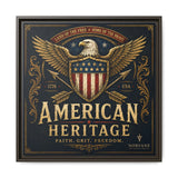 American Heritage Matte Canvas Print — Patriotic Eagle Framed Wall Art Canvas Printify 20″ x 20″ 1.25" Espresso