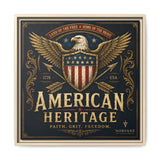 American Heritage Matte Canvas Print — Patriotic Eagle Framed Wall Art Canvas Printify 20″ x 20″ 1.25" Natural