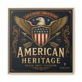 American Heritage Matte Canvas Print — Patriotic Eagle Framed Wall Art Canvas Printify 30″ x 30″ 1.25" Natural