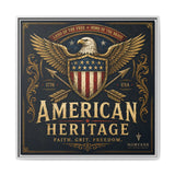 American Heritage Matte Canvas Print — Patriotic Eagle Framed Wall Art Canvas Printify 30″ x 30″ 1.25" White