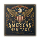 American Heritage Matte Canvas Print — Patriotic Eagle Framed Wall Art Canvas Printify 36″ x 36″ 1.25" Natural