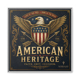 American Heritage Matte Canvas Print — Patriotic Eagle Framed Wall Art Canvas Printify 36″ x 36″ 1.25" White