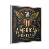 American Heritage Matte Canvas Print — Patriotic Eagle Framed Wall Art Canvas Printify 