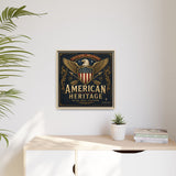 American Heritage Matte Canvas Print — Patriotic Eagle Framed Wall Art Canvas Printify 