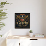 American Heritage Matte Canvas Print — Patriotic Eagle Framed Wall Art Canvas Printify 