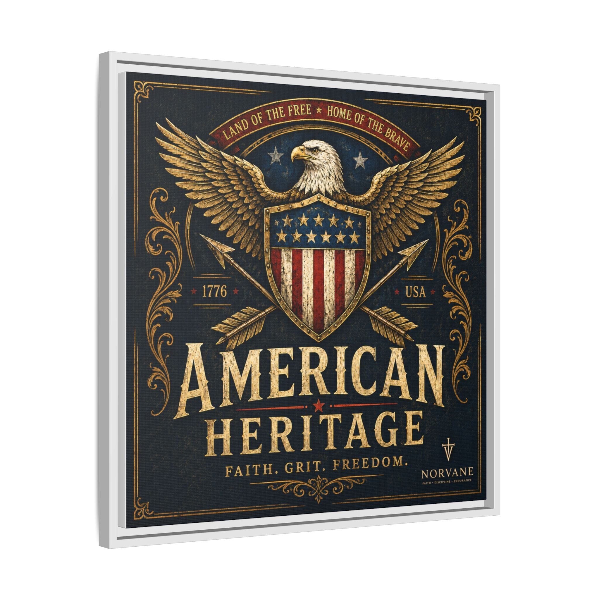 American Heritage Matte Canvas Print — Patriotic Eagle Framed Wall Art Canvas Printify 