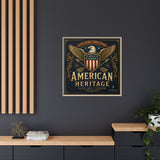 American Heritage Matte Canvas Print — Patriotic Eagle Framed Wall Art Canvas Printify 