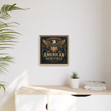 American Heritage Matte Canvas Print — Patriotic Eagle Framed Wall Art Canvas Printify 