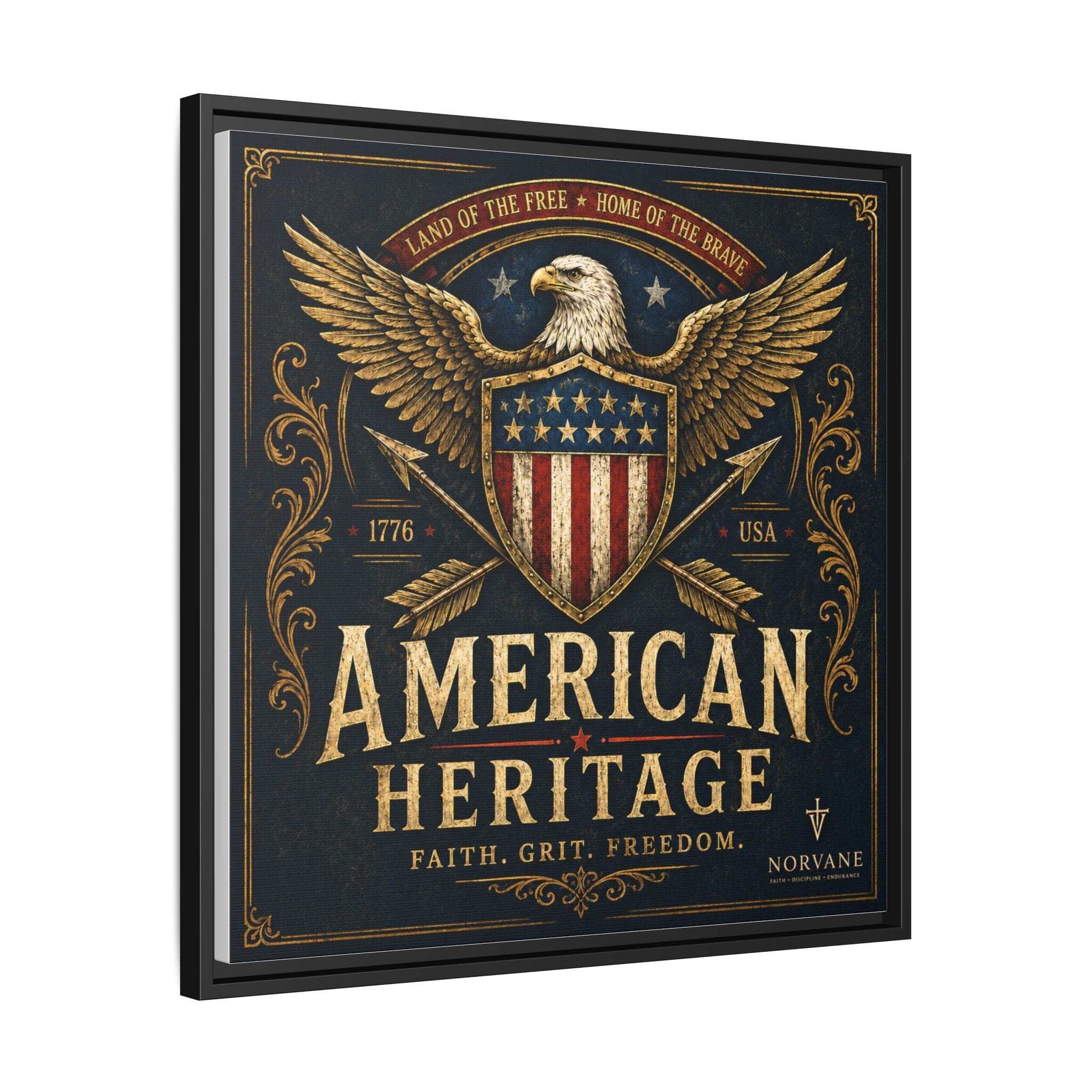 American Heritage Matte Canvas Print — Patriotic Eagle Framed Wall Art Canvas Printify 