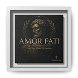 Amor Fati Framed Canvas – Stoic Bust Wall Art in White