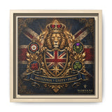 Britannia Lion Framed Canvas Wall Art — Union Jack Crest, 'Britannia • Unity • Pride' Canvas Printify 10″ x 10″ 1.25" Natural