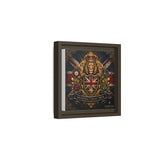 Britannia Lion Framed Canvas Wall Art — Union Jack Crest, 'Britannia • Unity • Pride' Canvas Printify 