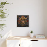 Britannia Lion Framed Canvas Wall Art — Union Jack Crest, 'Britannia • Unity • Pride' Canvas Printify 