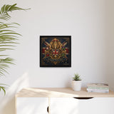 Britannia Lion Framed Canvas Wall Art — Union Jack Crest, 'Britannia • Unity • Pride' Canvas Printify 
