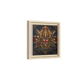 Britannia Lion Framed Canvas Wall Art — Union Jack Crest, 'Britannia • Unity • Pride' Canvas Printify 