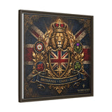 Britannia Lion Framed Canvas Wall Art — Union Jack Crest, 'Britannia • Unity • Pride' Canvas Printify 