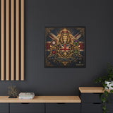 Britannia Lion Framed Canvas Wall Art — Union Jack Crest, 'Britannia • Unity • Pride' Canvas Printify 