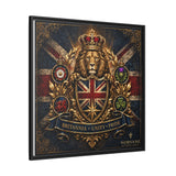 Britannia Lion Framed Canvas Wall Art — Union Jack Crest, 'Britannia • Unity • Pride' Canvas Printify 