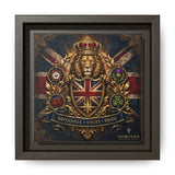 Britannia Lion Framed Canvas Wall Art — Union Jack Crest, 'Britannia • Unity • Pride' Canvas Printify 6" x 6" 1.25" Espresso