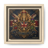 Britannia Lion Framed Canvas Wall Art — Union Jack Crest, 'Britannia • Unity • Pride' Canvas Printify 6" x 6" 1.25" Natural