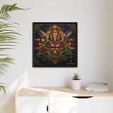 Britannia Lion Framed Canvas Wall Art — Union Jack Crest, 'Britannia • Unity • Pride' Canvas Printify 