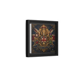 Britannia Lion Framed Canvas Wall Art — Union Jack Crest, 'Britannia • Unity • Pride' Canvas Printify 