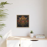 Britannia Lion Framed Canvas Wall Art — Union Jack Crest, 'Britannia • Unity • Pride' Canvas Printify 
