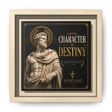 Character Is Destiny Framed Canvas – Heraclitus Wall Art in Natural