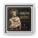 Character Is Destiny Framed Canvas – Heraclitus Wall Art in White