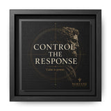 Control the Response Framed Canvas – Stoic Motivational Art in Black