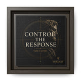 Control the Response Framed Canvas – Stoic Motivational Art in Espresso