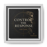 Control the Response Framed Canvas – Stoic Motivational Art in White