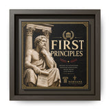 First Principles Framed Canvas – Classical Philosophy Art in Espresso