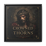 Framed Matte Canvas - "Crowned with Thorns" Religious Wall Art Canvas Printify 14" x 14" 1.25" Black